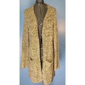 Outfit JPR Knitted Distressed Open Knit Oversized Cardigan Pockets Black & White